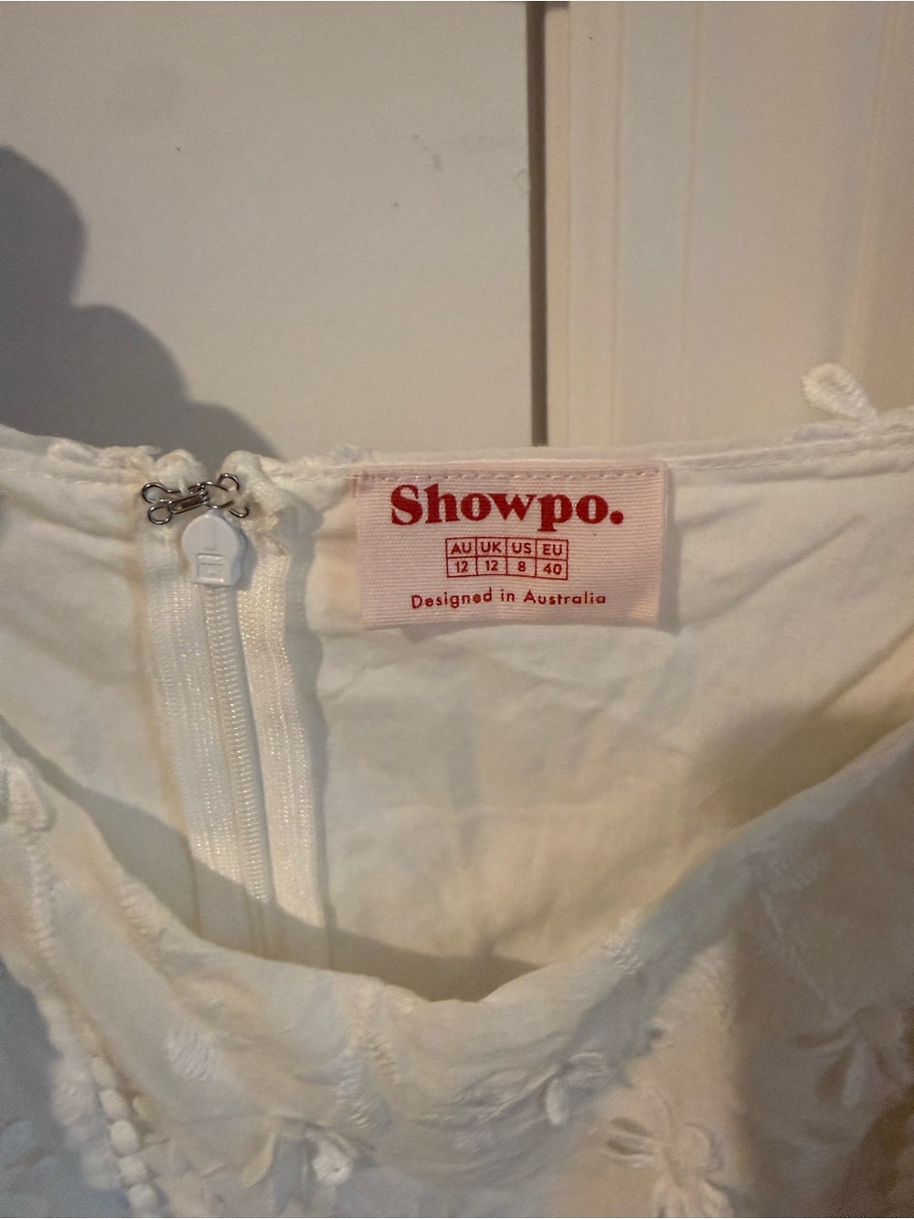 Showpo White Embroidered Mini Dress - Picture 4 of 6